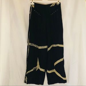 Black Flowy Wide Leg Pants